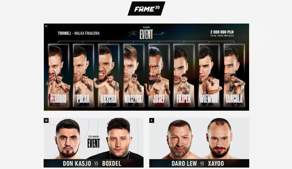 Karta walk Fame MMA 20 oraz turniej K 1 o 2 miliony złotych
